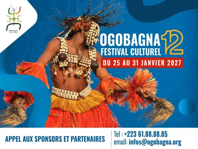 Affiche de la 12e edition du Festival Culturel Ogobagna, du 25 au 31 janvier 2027